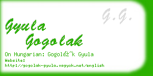 gyula gogolak business card